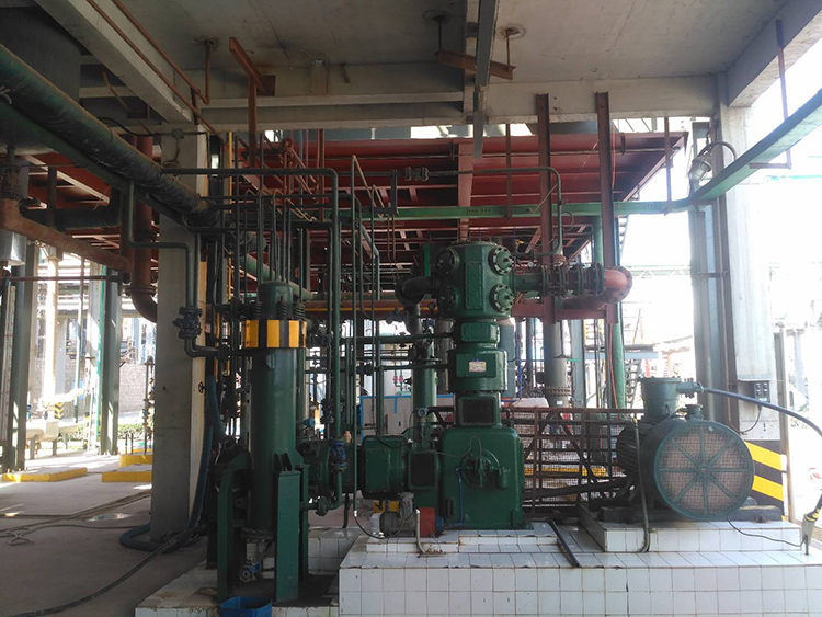 全國首臺套大排量往復式中高壓氯化氫壓縮機，用于液化氯化氫氣體。